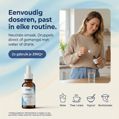 ZINIQ+ MethylFocus Volwassenen | Geactiveerd folaat voor rust, focus en mentale veerkracht