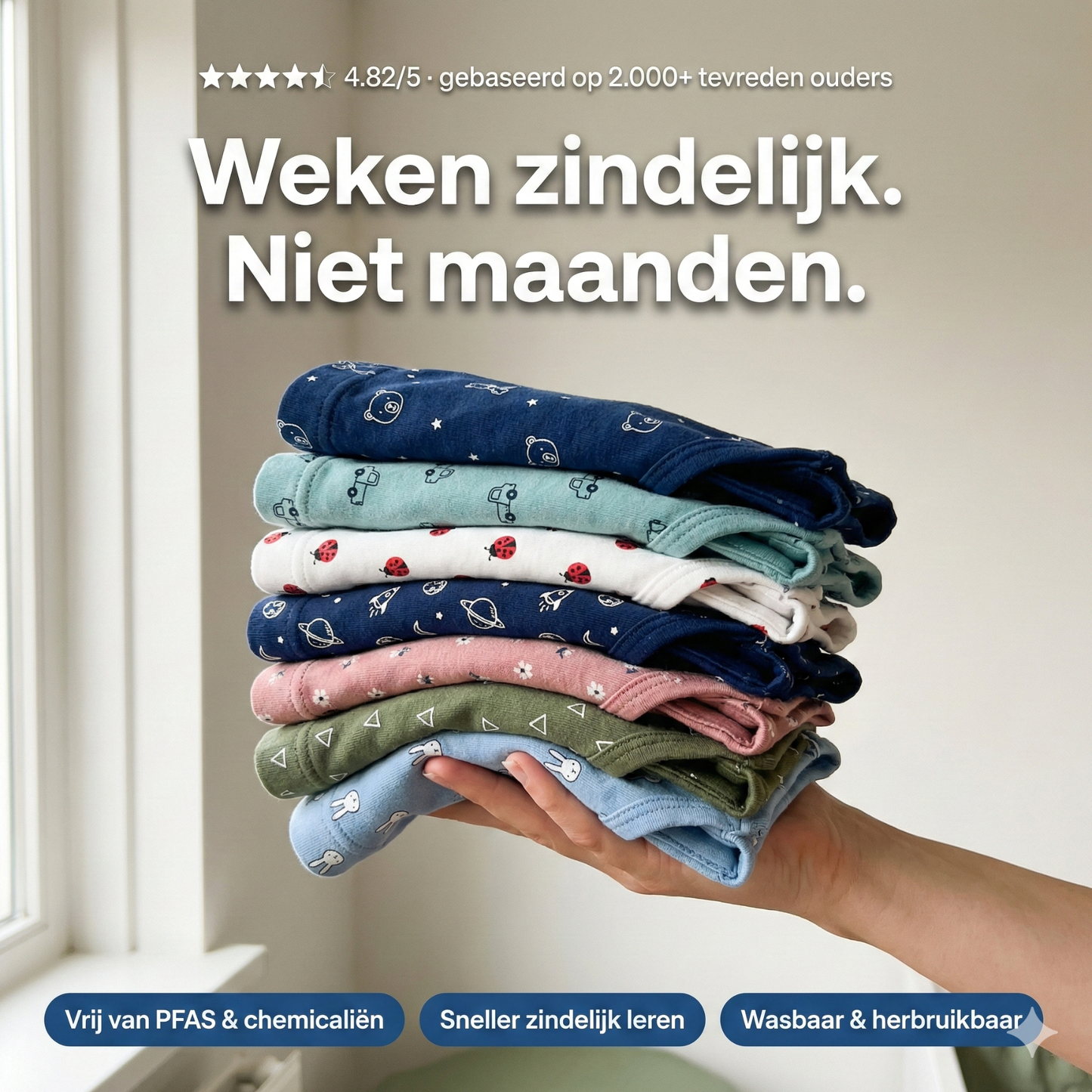 ZINIQ Droogjes trainingsondergoed — voor de fase waarin zindelijk worden nog met vallen en opstaan gaat